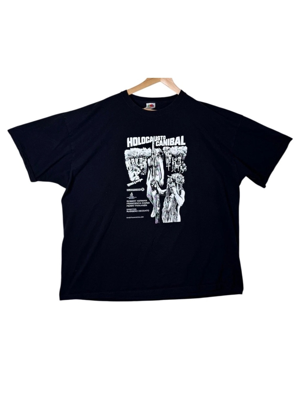 Holocausto Canibal Short Sleeve Shirt Black Adult Size 3XL Cult Movie Horror